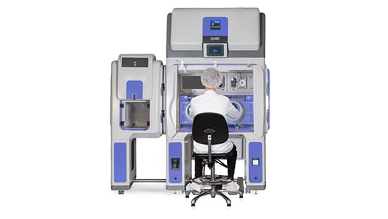 Bioquell Qube with a technician seated in front of
