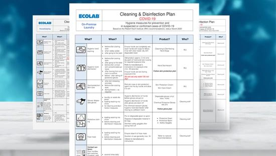 COVID-19 images for use on Ecolab.com INST EU pages