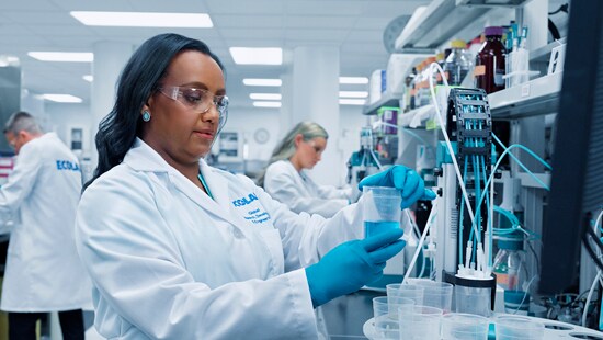 Ecolab technician in a lab